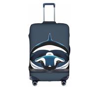 JIUTY Orca Killer Whale - Funda para maleta grande con impresión de doble cara, mantiene el equipaje cerrado, White, M