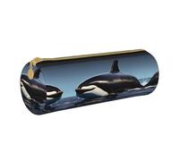 JIUTY Orca Killer Whale Print - Estuche para lápices con cremallera, soportes para bolígrafos para estudiantes, artistas, oficina, trabajo, escuela, White, Talla única, Organizador de bolsas