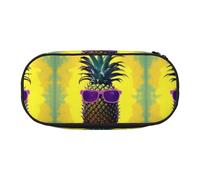 JIUTY Psych Piña Cita Linda Estética de Gran Capacidad Lápiz Con Cremallera Casos Pluma, Organizador de Escritorio Portátil para Adultos, Negro 1, One size, Organizador de bolsas