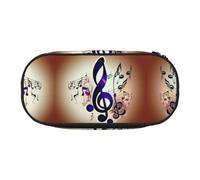 JIUTY Purple Music Notes - Estuches estéticos de gran capacidad con cremallera, organizador portátil de escritorio de oficina para adultos, Black, Talla única, Organizador de bolsas