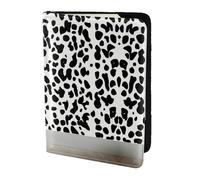 JIUTY Soporte para pasaporte con estampado de leopardo para mujeres y hombres, cartera de viaje de piel de vacuno, accesorios de cubierta de documentos de viaje, Black, Talla única