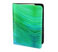 JIUTY Soporte para pasaporte con estampado de patrón azul turquesa para mujeres y hombres, cartera de viaje de cuero vacuno, accesorios de cubierta de documentos de viaje, Black, Talla única