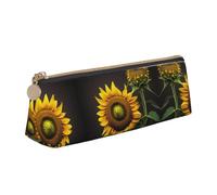 JIUTY Sunflowers in The Weeds - Estuche escolar para lápices, bolígrafos, marcadores, maquillaje, monedas, White, Talla única, Organizador de bolsas