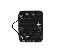 JIUTY Supernatural Symbols - Bolsa de mano con estampado de símbolos negros con asa resistente, funda protectora de transporte para culto a la iglesia y peregrinación