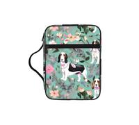 JIUTY Sweet Basset Hound - Bolsa de mano con estampado floral y asa resistente, funda protectora de transporte para culto a la iglesia y peregrinación