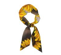 JIUTY Three Sunflowers On Wooden Trends - Bufanda de seda suave para mujer, primavera, otoño, bufandas, para vestidos de noche, viajes, Negro, talla única