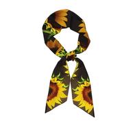 JIUTY Three Sunflowers On Wooden Trends - Bufanda de seda suave para mujer, primavera, otoño, bufandas, para vestidos de noche, viajes, Negro, talla única