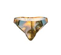 JIUTY Tropical Beach Palm Tree Sunset 1 Print - Calzoncillos de bikini contemporáneos para hombre, ropa interior de talle bajo, moderna, transpirable, impresión única, regalo, Negro, XL