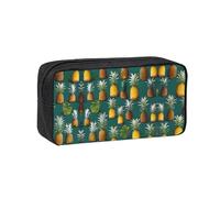 JIUTY Tropical Fruit Paradise - Organizador de papelería con estampado de frutas tropicales, bolsa grande de poliéster con cremallera suave para adolescentes, viajes de trabajo escolar