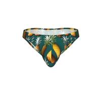 JIUTY Tropical Fruit Paradise Print - Calzoncillos de bikini contemporáneos para hombre, estampado de talle bajo, ropa interior moderna, transpirable, estampado único, regalo, Negro, XXL
