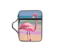 JIUTY Una bolsa de mano con estampado de flamenco rosa en la playa con asa resistente protectora para culto a la iglesia y peregrinación