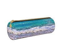 JIUTY White Beach Tropical Sea Student - Estuche para lápices con cremallera, soportes para bolígrafos para estudiantes, artistas, oficina, trabajo, escuela, White, Talla única, Organizador de bolsas