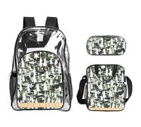 JIUTY White Trees - Juego de mochila 3 en 1 con estampado de camuflaje para eventos escolares, trabajo, estadio y transporte diario