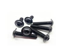 jiuxinyun 2-20 Piezas M3 M4 M5 M6 M8 M10 Grado 10,9 Negro Hexagonal Cabeza de Brida de botón Redondo con Perno de Tornillo de arandela(M4X12 20PCS)