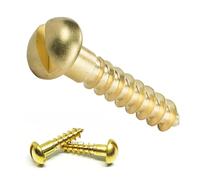 jiuxinyun 20 Piezas M2 M3 M4 M4 M5 M6 Tornillos de Madera de Cabeza Redonda de latón Macizo, Tornillos de Madera autorroscantes con Ranura ranurada, Cierre Completamente roscado(M5 x 40mm)