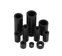 jiuxinyun 50/100/200 Uds M5 M6 M7 M9 M11 Negro ABS Hueco sin Rosca Espaciador de Nailon Hueco Redondo arandela de separación Tornillo L = 3-50mm(Length 10mm,M7 x ID 5mm (200pcs))