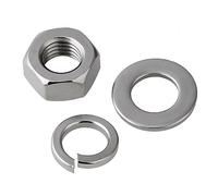jiuxinyun Tuerca de acero inoxidable 304 Tuerca hexagonal Arandela plana Arandela elástica M2 M2.5 M3 M4 M5 M6 M8 M10-M30(M22(1sets))
