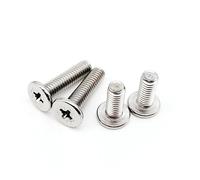 JIUYUEYA 10/20/50pcs 304 Stainless Steel Cross Phillips Thin Low Flat Wafer Head Bolt Screw M2 M3 M4 M5 M6,M5*25-20pcs
