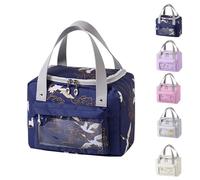 jiuzcare Bolsa Térmica Porta Alimentos 6L Azul, Bolsa Isotérmica para Almuerzo, Bolsa Comida Trabajo, Bolsa Nevera Pequeña con Tela Oxford y Forro Interior de Aluminio, Mujer, Niñas, Colegio y Viaje