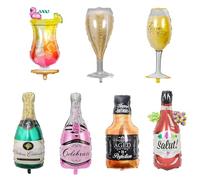 jiuzcare Globos de Champán 8pcs Reutilizable Botellas de Vino Gran Globo Cerveza de Helio Flamingo Whisky de Papel de Aluminio para Bodas, Novias, Cumpleaños, Graduaciones, Fiestas de Aniversario