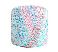 jiuzcare Hilo de Algodón para Crochet Rojo y Azul Jaspeado, Ovillo 100% Algodón Aprox. 40 g y 133 m, Lanas para Crochet y Ganchillo, Hilo de 1 mm para Tejer Amigurumi, Bolsos, Gorros y Manualidades