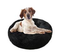 jiuzcare lionto Cama Tipo Donut para Perros y Gatos Ø 60 cm Mullida Cama Redonda para Medianos y Pequeñas, Negra