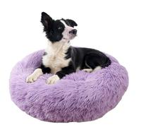 jiuzcare lionto Cama Tipo Donut para Perros y Gatos Ø 60 cm Mullida Cama Redonda para Medianos y Pequeñas, Morada