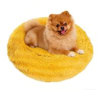 jiuzcare lionto Cama Tipo Donut para Perros y Gatos Ø 60 cm Mullida Cama Redonda para Medianos y Pequeñas, Amarilla