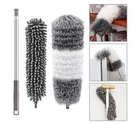 jiuzcare Plumero de Limpieza, 252cm Plumas Microfibra Atrapapolvo Extensible Telescópica Plumeros para El Polvo Lavable para La Limpieza de Ventiladores de Techo Persianas Muebles Telarañas, 2PCS