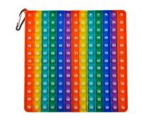 jiuzcare Pop It Fidget Toy 24x24 cm Número Push Bubble Sensory Explotar Burbujas Silicona Sensorial Juguete Sensoriales Antiestrés Popit Juguete Educativo de Matemáticas