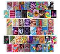 jiuzcare Tarjetas Decorativas de Papel, Set de 50 Postales Decorativas Estilo Y2K Retro Colorido Aesthetic para Decoración de Pared, Habitación, Dormitorio y Collage de Pared, Decoración Pop Art