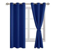 JIUZHEN Cortinas con ojales térmicas para dormitorio, cortinas opacas, protección del calor, aislamiento térmico, azul real, 2 unidades, 183 x 117 cm (alto x ancho)