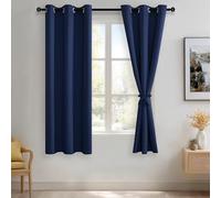 JIUZHEN Cortinas Opacas de Aislamiento térmico y acústico con alzapaños, bloquean la luz del Sol y reducen el Ruido, Paneles de Cortina con Ojales para la Sala o el Dormitorio, Juego de 2 Paneles de