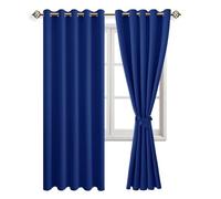 JIUZHEN Cortinas térmicas con ojales, cortinas opacas para dormitorio, protección térmica, aislamiento térmico, color azul real, paquete de 2, 228 x 167 cm (alto x ancho)