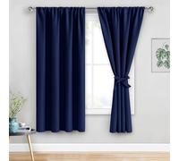 JIUZHEN Rosette - Cortinas Opacas con Aislamiento térmico para oscurecer la habitación, con Bolsillo para cortinero, para Sala de Estar, Juego de 2 Paneles con alzapaños, 42 x 63 Pulgadas de Largo,