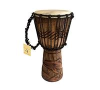 JIVE Djembe - Tambor africano de madera de caoba maciza tallada en profundidad, calidad profesional, 40,6 cm de alto