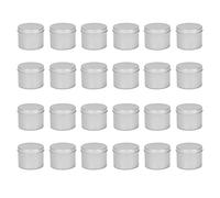 JIVIMOCO 24 Round Pack Metal Tarros Caja Vela Estanque Negro Aluminio Tarro Almacenes Vacíos Latas Pot Plain Crema Cosmética Contenedor