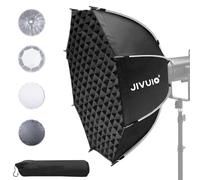 Jivuio Softbox octogonal de 90 cm, caja de luz Bowens de liberación rápida con rejilla de panal y difusores, modificador de luz parabólica profunda portátil para Godox Aputure Amaran COB Video Light
