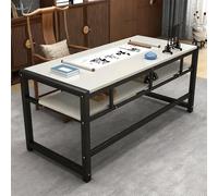 JixCJHj Escritorio, Mesa de Ordenador/de Estudio，de fácil manejo， con Almacenamiento,para Oficina, Hogar, Teletrabajo(White,140 * 80cm(55 * 32in))