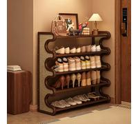 JixCJHj Estante Zapatero Estrecho, Estante para Zapatos，Zapatero Organizador， Armario Zapaters Abierto, Ahorra Espacio，Duradero，para Entradas, Dormitorios y Pasillos(Walnut,80cm/31in)