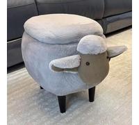 JixCJHj Faux Fur Vanity Stool Chair, Furry Makeup Stool Ottoman,con Espacio de Almacenamiento,con pies Antideslizantes,Mesa Auxiliar Pequeña para Sala de Maquillaje, Dormitorio(Gray)