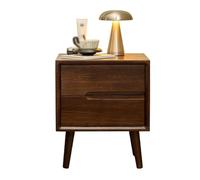 JixCJHj Mesa Auxiliar,Extremo del Sofá, Mesita de Noche，con Patas de Madera Maciza，con 2 Cajón,Espacio de Almacenamiento，para Sala de Estar，para Dormitorio(Right)