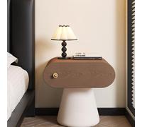 JixCJHj Mesita de Noche Estrecha ，Mesillas de Noches Pequeña，Mesa Auxiliar Alta， con 2 Niveles de Almacenamiento,con Patas de Madera Maciza，para Pasillo,Sala de Estar, Dormitorio(Walnut 2,48cm/19in)