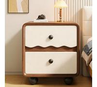 JixCJHj Mesita de Noche Estrecha ，Mesillas de Noches Pequeña，Mesa Auxiliar Alta，con cajón Espacio de Almacenamiento，Patas de Madera Maciza，para Dormitorio, Sala de Estar(Walnut,40cm/16in)