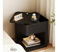 JixCJHj Mesita de Noche Estrecha ，Mesillas de Noches Pequeña，Mesa Auxiliar Alta，con cajón y Estante Abierto, con Espacio de Almacenamiento ，para Espacios pequeños(Black2,40cm/16in)