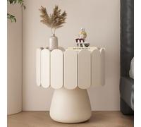 JixCJHj Mesita de Noche，Moderna Mesa Auxiliar，Mesas de Sofá，con cajón, con Espacio de Almacenamiento，Patas de Madera Maciza，para Pasillo,Sala de Estar, Dormitorio(White 1,45cm/18in)