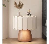 JixCJHj Mesita de Noche，Moderna Mesa Auxiliar，Mesas de Sofá，con cajón, con Espacio de Almacenamiento，Patas de Madera Maciza，para Pasillo,Sala de Estar, Dormitorio(White2,40cm/16in)