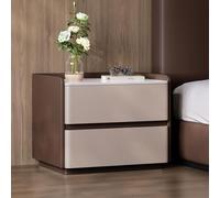 JixCJHj Mesita de Noche，Moderna Mesa Auxiliar ，Pequeña Mesitas de Noches，con Cajón, con 2 Niveles de Almacenamiento,con Patas de Madera Maciza，para Dormitorio(Dark Brown,50cm/20in)