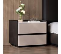 JixCJHj Mesita de Noche，Moderna Mesa Auxiliar ，Pequeña Mesitas de Noches，con Cajón, con 2 Niveles de Almacenamiento,con Patas de Madera Maciza，para Dormitorio(Black,40cm/16in)