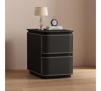 JixCJHj Mesitas de Noche Delgadas, mesita de Noches Estrecha，Mesa Auxiliar Lateral pequeña，con cajón，Patas de Madera Maciza，para Espacios pequeños, para Dormitorio, Sala de Estar(Black,25cm/10in)